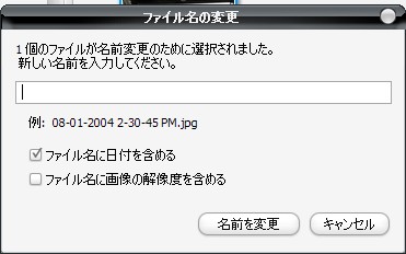 キャプチャ:ファイル名の変更ダイアログ